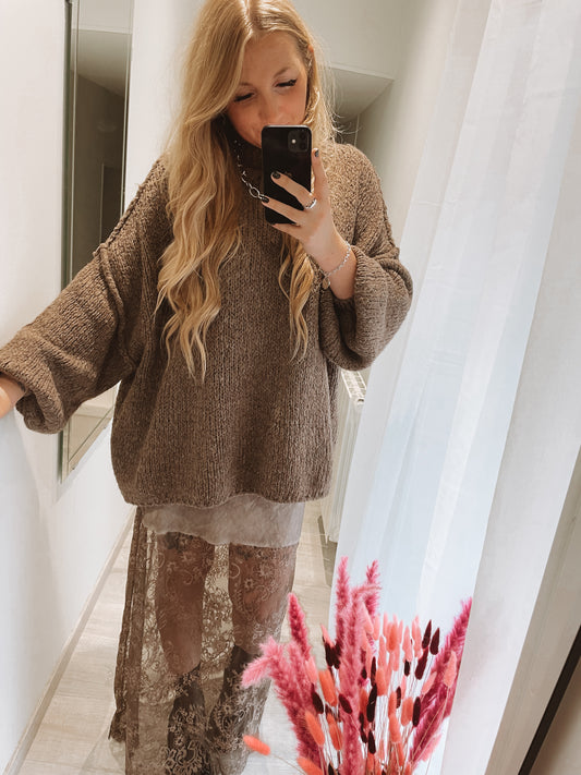 Pull fluffy oversize - Taupe