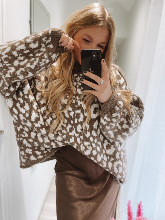 Pull oversize léo - Taupe